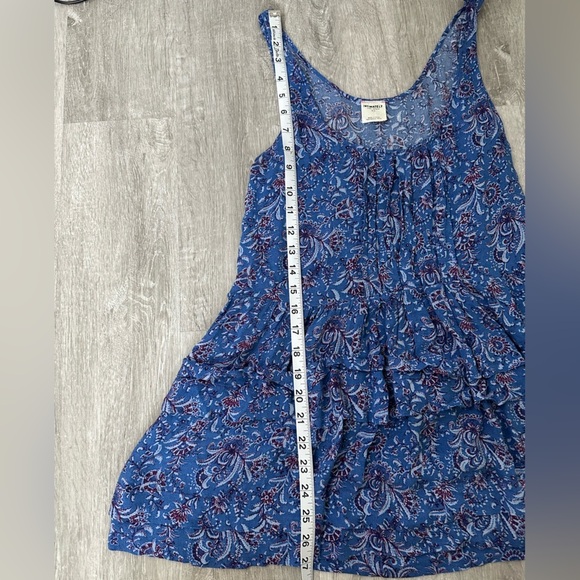 Intimately Free People Blue Flowy Ruffle Tiered Sleeveless Paisley Floral Top S - Picture 6 of 8